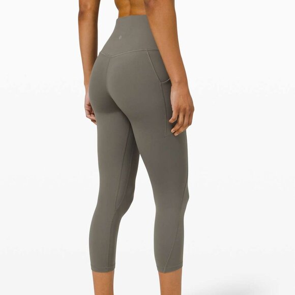 lululemon athletica Pants - Lululemon Align High Rise Crop with Pockets 23" Grey Sage- Size 10